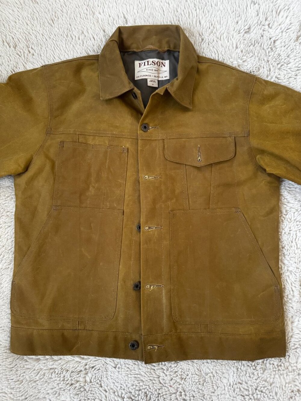 Filson Tin Cloth Short Lined Cruiser Jacket (M)